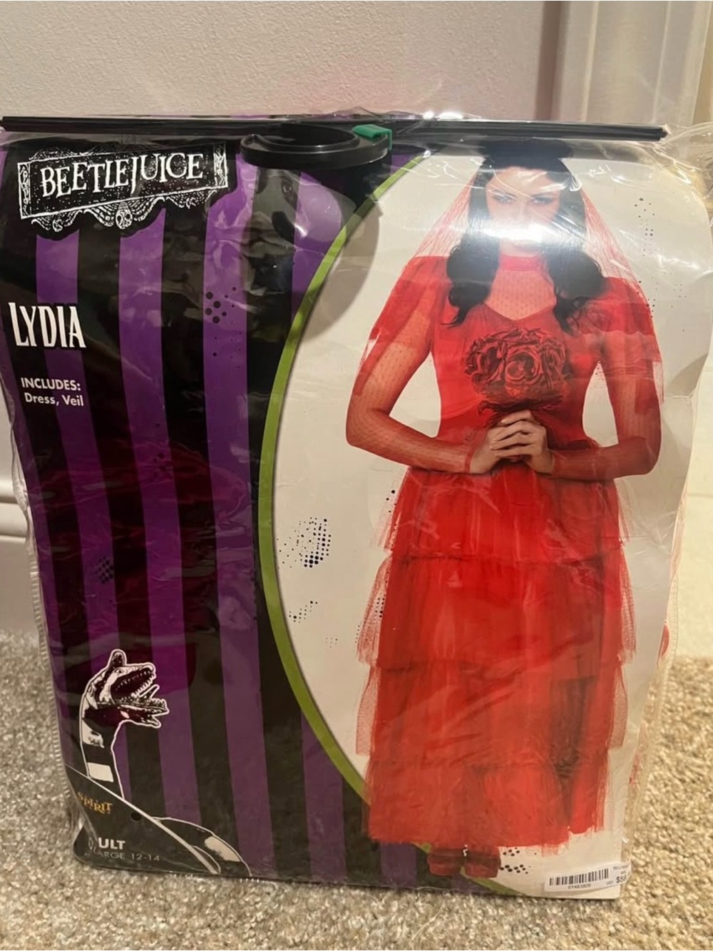 Spirit Lydia Red Layered Tulle Dress with Veil